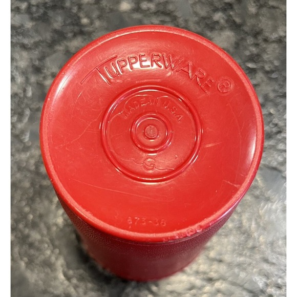 (2) Vintage Tupperware Harvest 12 Oz Tumblers ~ #873-38 Red & #873-39 Yellow - Picture 9 of 9